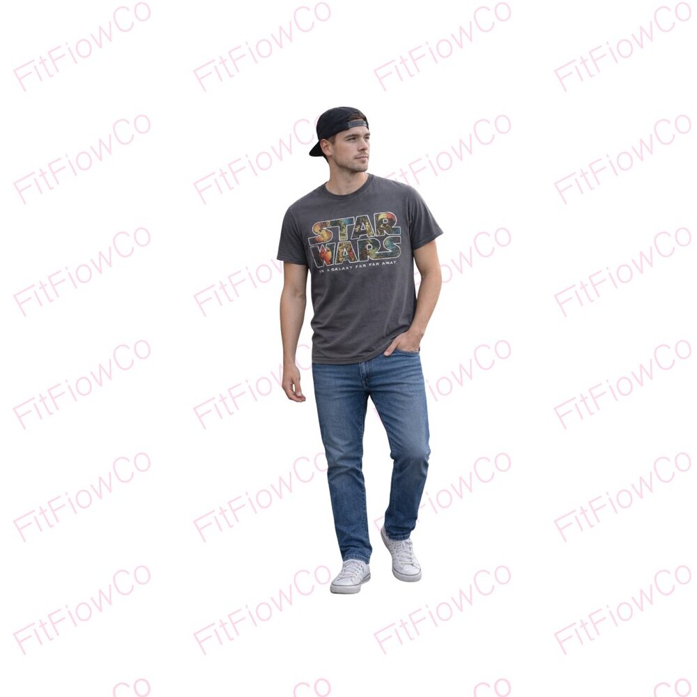 Star Wars Graphic Tee Men’s Small Gray In A Galaxy Far Far Away Shirt
